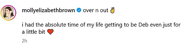 Brown shared an emotional tribute to Deb as the show was axed