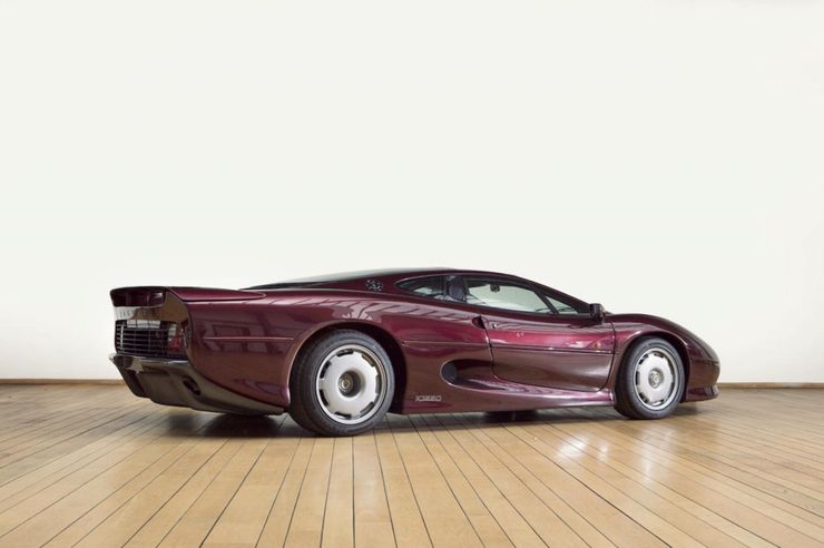 Dark red Jaguar XJ220.
