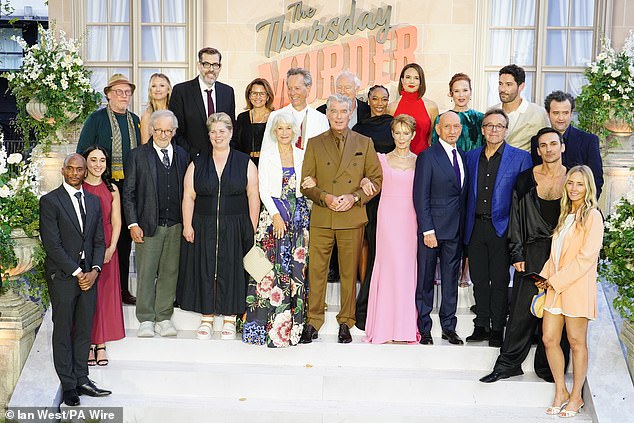 Helen Mirren and Pierce Brosnan join the rest of the cast and crew at the Thursday Murder Club premiere