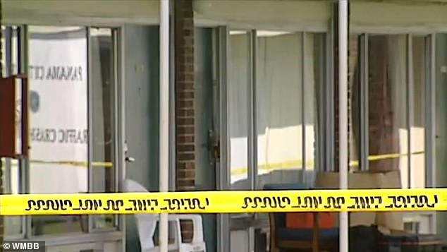 It remains unclear how Caylor died or why it wasn't prevented by corrections officers. Pictured: The crime scene in 2013 at Valu-Lodge Motel in Panama City, FL