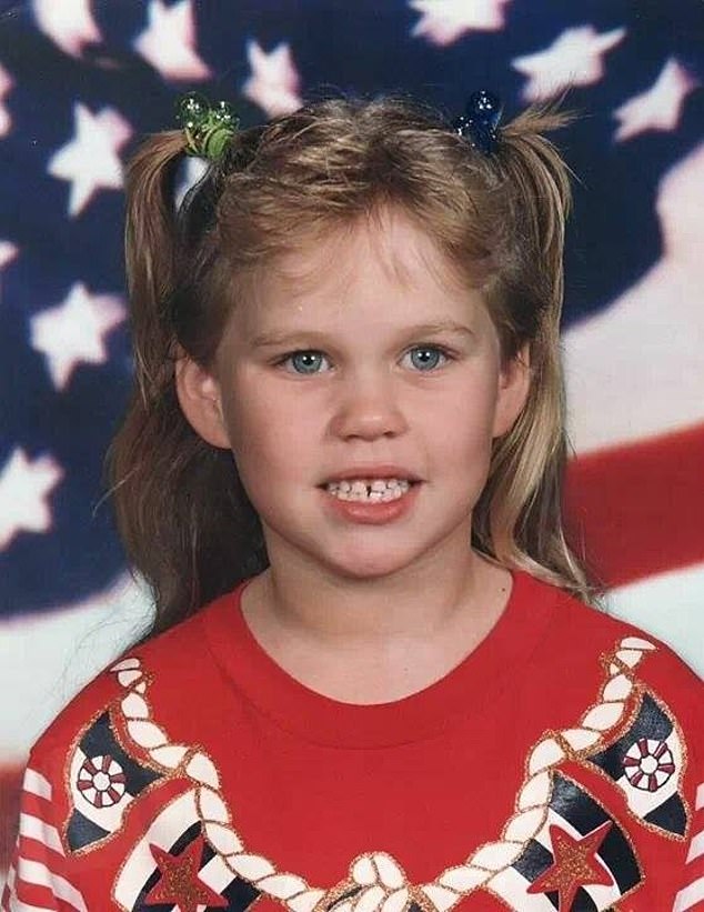 Hinson's mother Rhonda McNallin wrote: 'There is not a second, minute, or hour that goes by that I am not thinking about you and how much I would do or give to see your beautiful smiling face and put my arms around you.' Pictured: A young Melinda Hinson