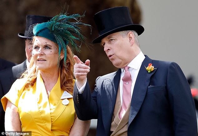 Maxwell says it was Andrew's wife Sarah Ferguson (left) who pushed for a friendship with the convicted paedophile. Pitcured: The Duke and Duchess of York at Royal Ascot in 2019