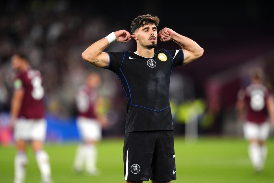 Chelsea's Pedro Neto celebrates a goal.