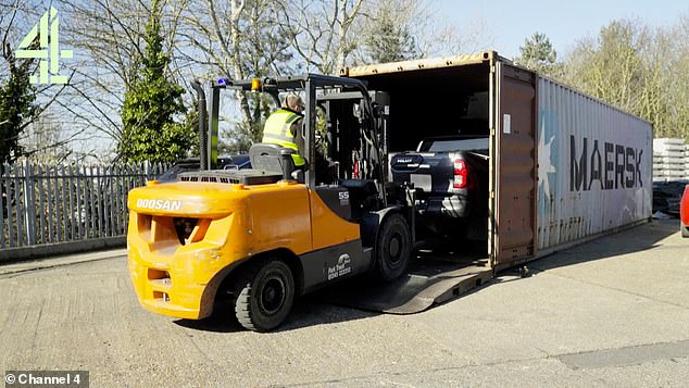 Three stolen pick-up trucks are found inside the container which was meant to head to Africa