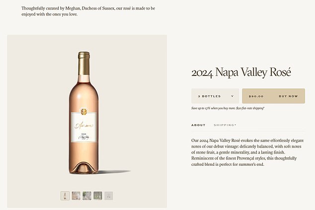The 2024 Napa Valley Rose is still available to buy on the As ever website - but buyers will have to fork out more than $100 to do so