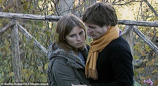Amanda and her bespectacled Italian boyfriend Raffaele Sollecito were convicted of murder and spent four years in jail before being acquitted