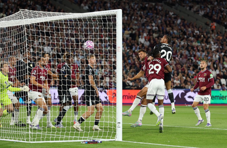 Joao Pedro scoring a goal for Chelsea.