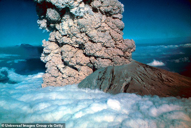 Just a week after the terrifying Mount St. Helens eruption (pictured), a TV producer was sacked for broadcasting a TV prank in which he pretended a Massachusetts hill had erupted