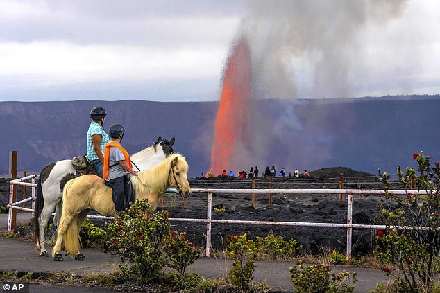 A photo taken by Janice Wei, a Park Service volunteer, in March shows another lava eruption from Kilauea earlier this year
