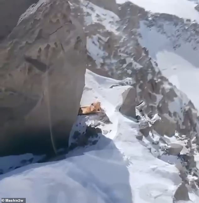 Drone footage filmed four days ago showed clear movement from the sleeping bag she has been sheltering in