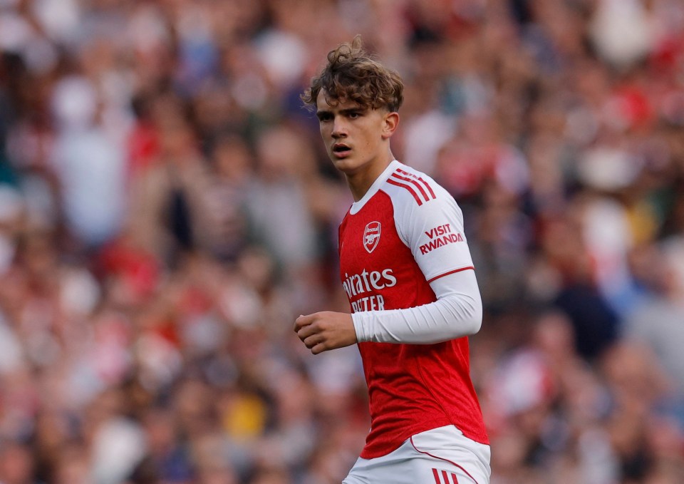 Arsenal's Max Dowman playing soccer.