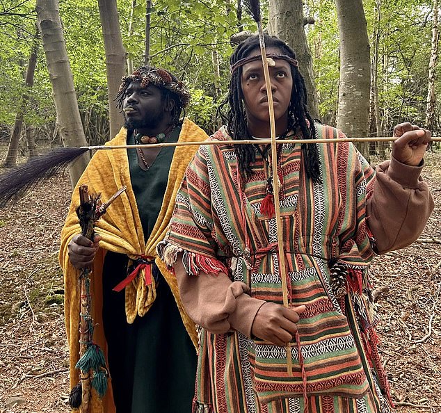 Photographs show how the trio perform rituals and photoshoots in brightly coloured clothing