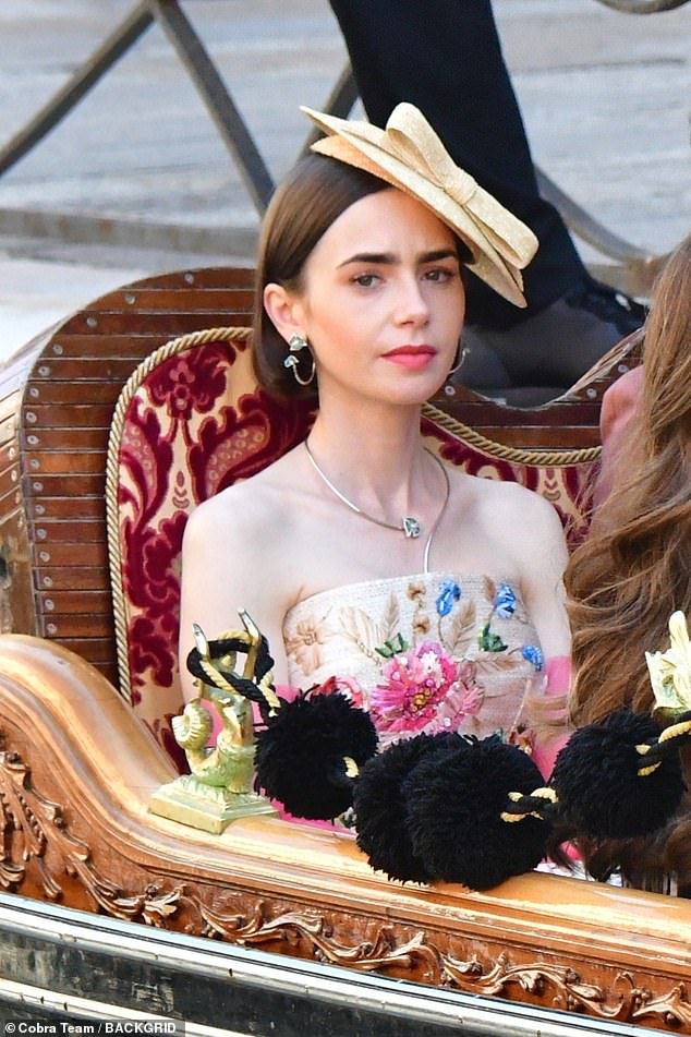 Collins was spotted filming scenes for the fifth series of the show while seated in a gondola