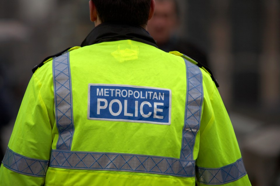 Back view of a Metropolitan Police officer's uniform.