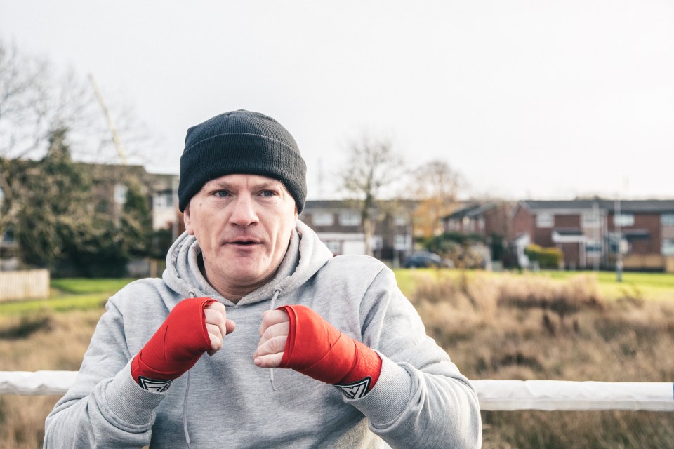 Ricky Hatton wearing boxing hand wraps.