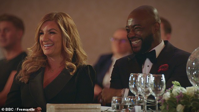 Karen, pictured with Tim Campbell on The Apprentice, previously revealed she only remains on the show out of loyalty to her pal Alan Sugar (pictured in 2023)