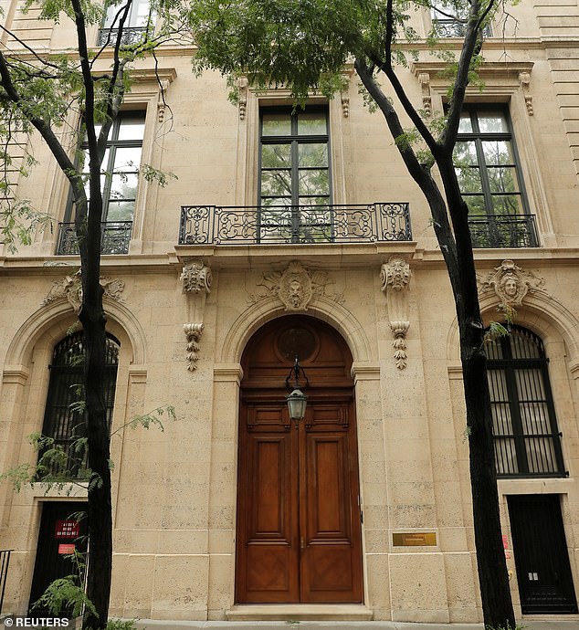Pictured: Jeffrey Epstein's home in New York. Ghislaine rented Epstein a New York townhouse which was the former Iranian Embassy