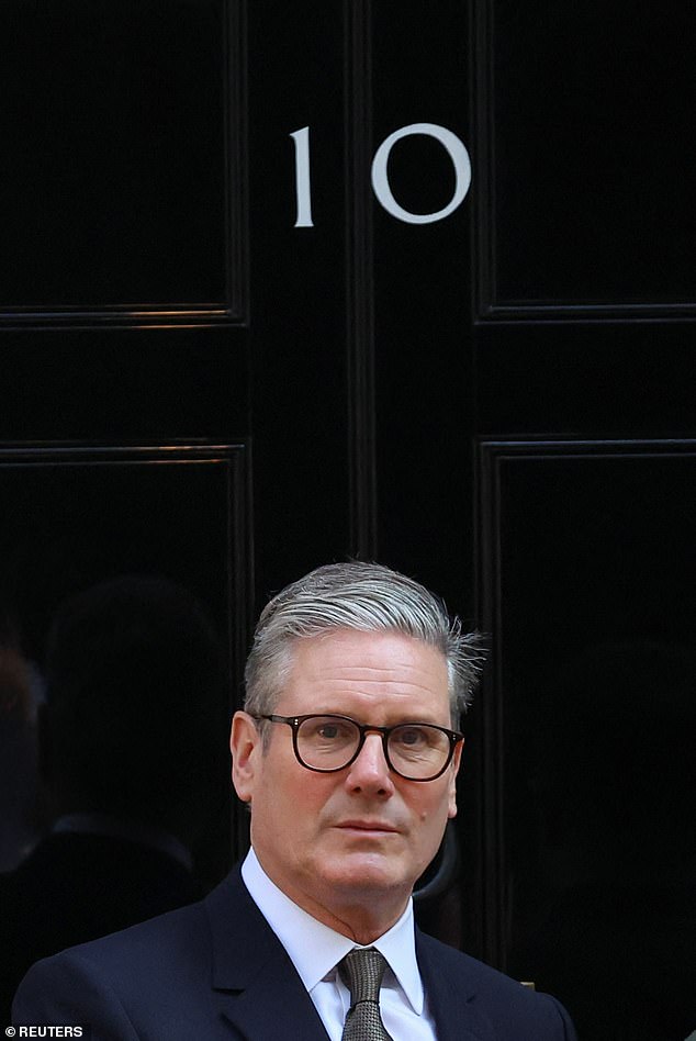 British Prime Minister Keir Starmer stands outside Number 10 Downing Street on July 19 last year