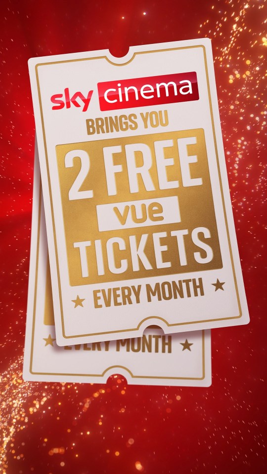 Two free Vue cinema tickets every month with Sky Cinema.