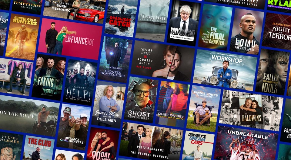 Collage of various television show and movie titles.
