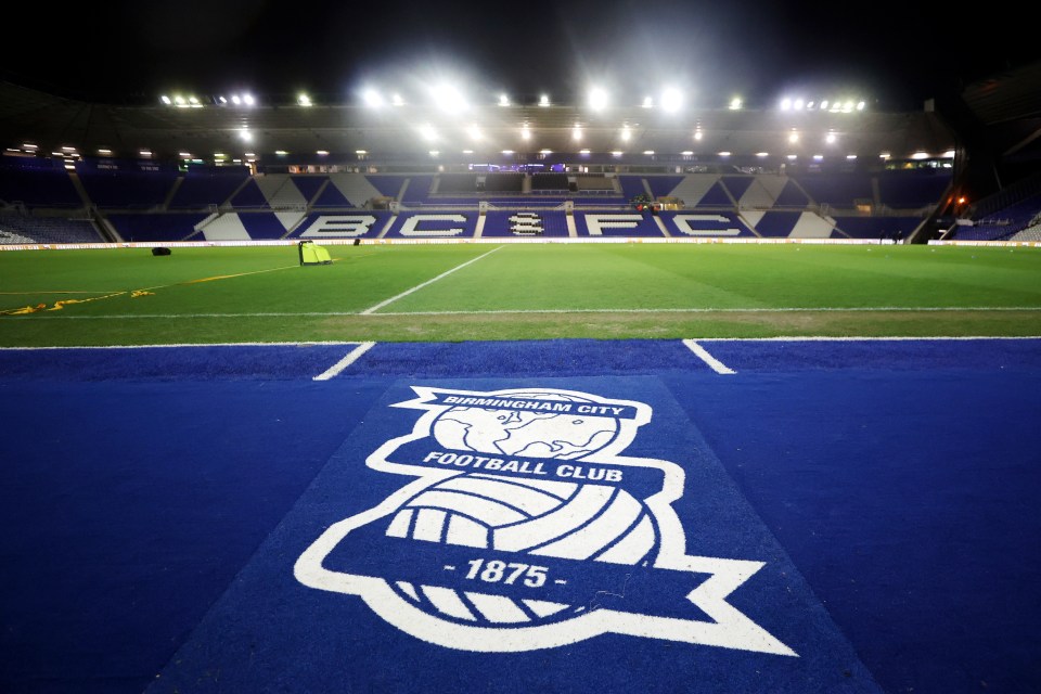 Empty Birmingham City Football Club stadium before a match.