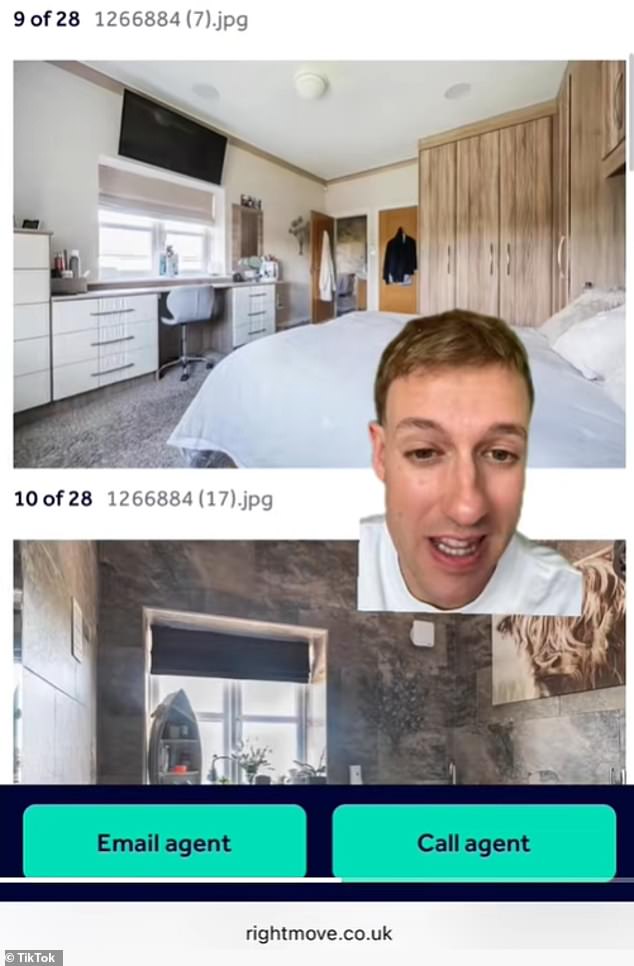 The TikTok clip walked viewers through the Rightmove listing and the TVs placed at an unusual height in several rooms