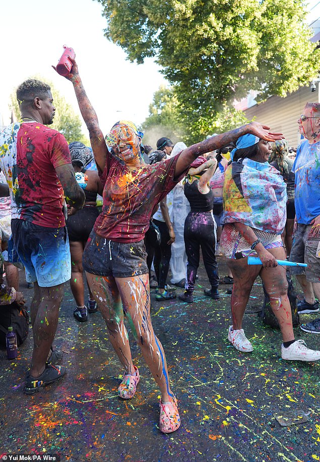 People were taking part in J'ouvert at the crack of dawn ahead of the Children's Day Parade