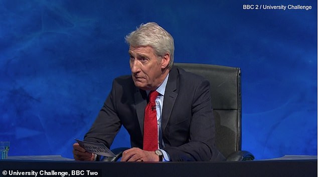 Another memorable moment on the show was when host Jeremy Paxman (pictured) branded Eric Monkman's answer 'useless' in the final