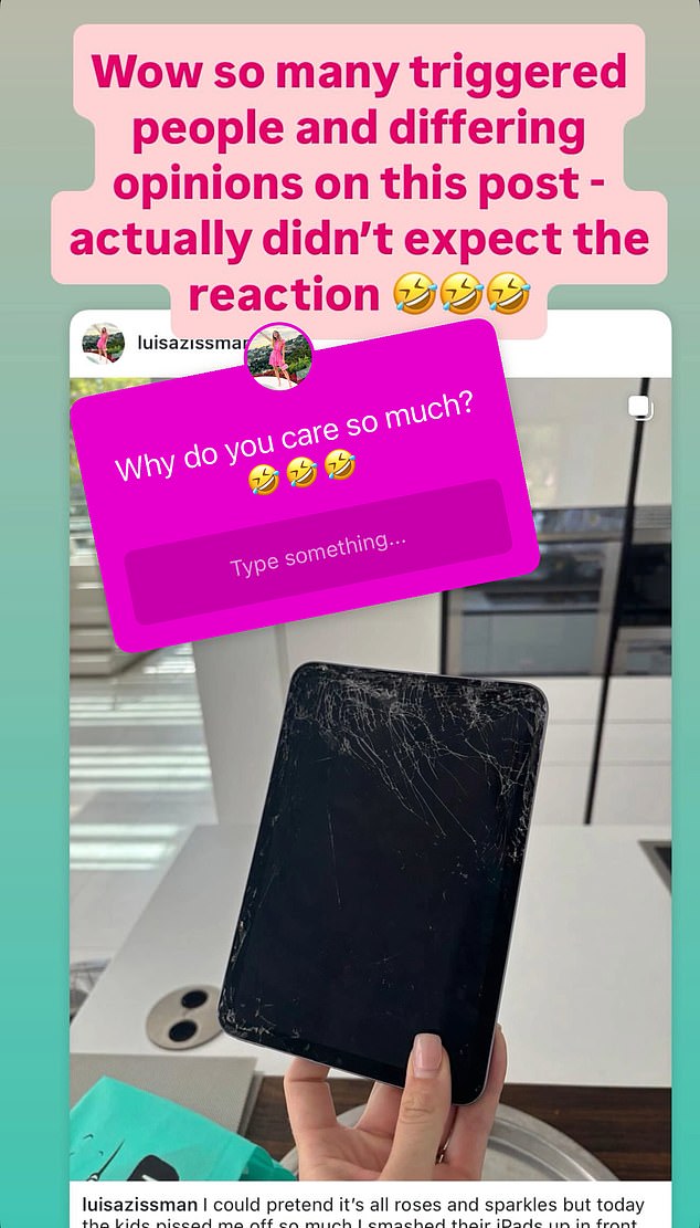 Later reflecting on the response her post had got, Luisa said: 'Wow so many triggered people and differing opinions on this post - actually didn't expect the reaction'