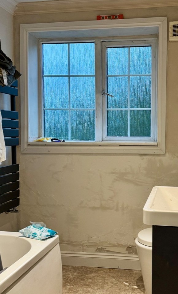 Bathroom makeover before and after.