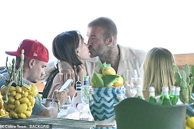 The family were first seen in St Tropez on their £16million superyacht before sailing across to Italy to continue their getaway,