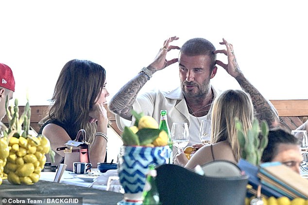 David referenced his head while speaking to Victoria