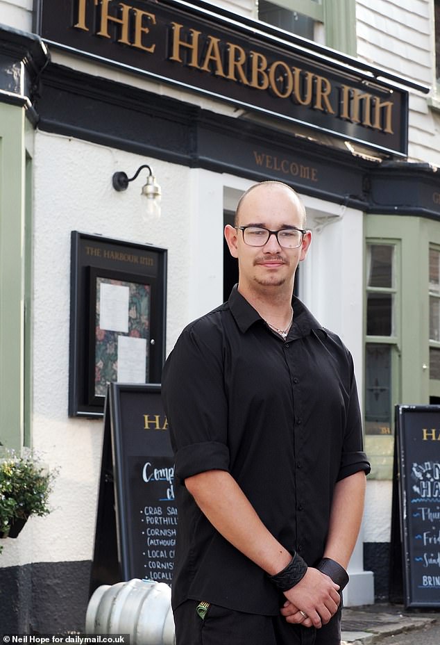 Alex Green (pictured), 21, assistant bar manager at the Harbour Inn in Padstow and a lifelong resident of the town said there are Pilcher shoots there every year, with some seeing the entire town square shut down for filming