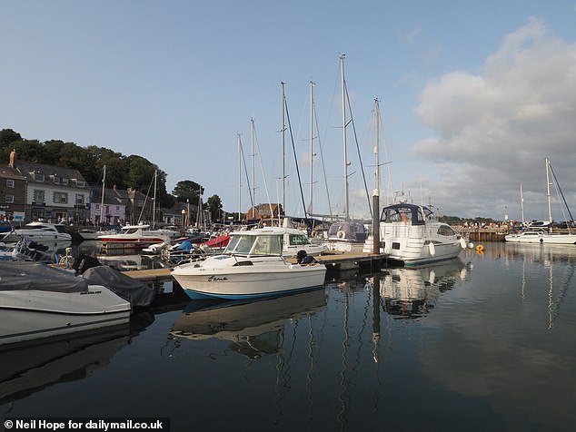 Over the years, 180 adaptations of Pilcher's novels have been adapted – shot at various locations around Cornwall and becoming a mainstay of German TV. Pictured: Harbour in Padstow, Cornwall, which is a frequent Pilcher filming location