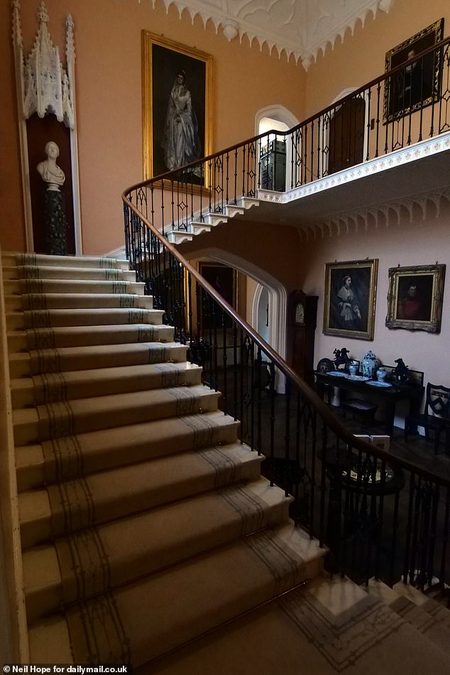 A particular favourite spot for German tourists is Prideaux Place's sweeping cantilever staircase (pictured)