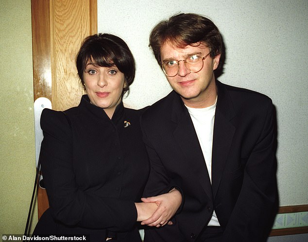 He was first married to actress Caroline Quentin , with the couple separating in 1997 after seven years of marriage (pictured in 1995)