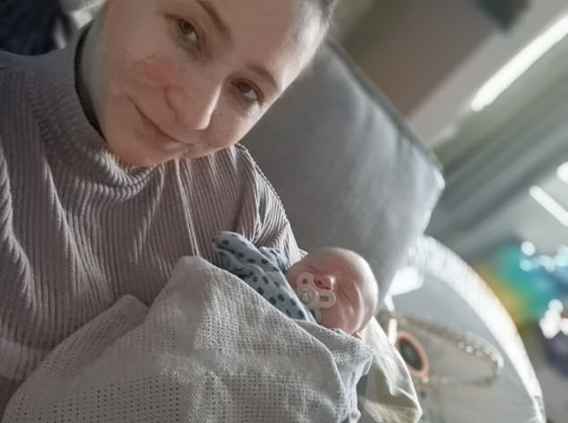 After finally getting the all clear, she and her partner, joiner Ciaren Hughes, 34, decided to start trying for a baby, ready to start their family life together. Pictured: Ms Small with Samuel