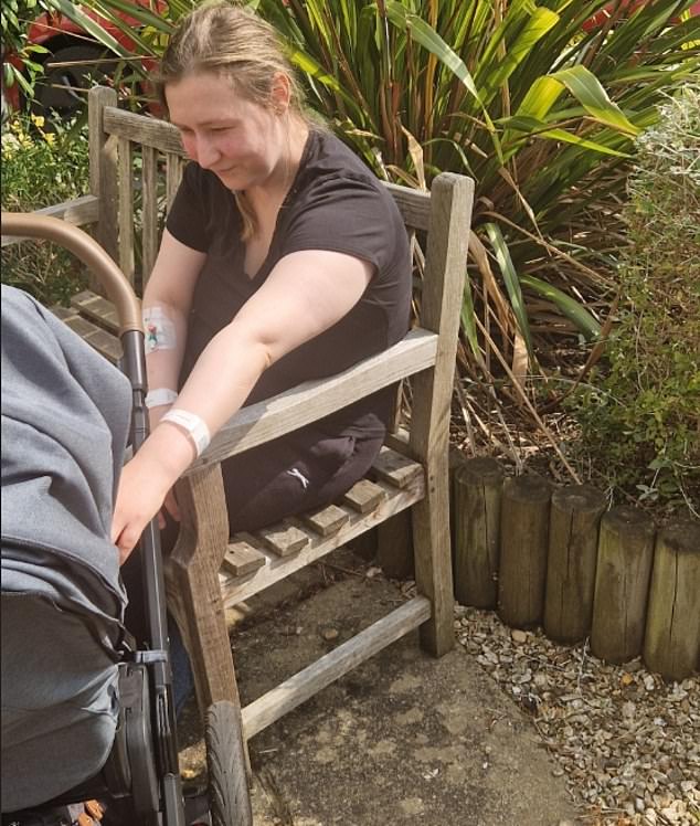 'I was seeing it as a reassurance scan', she said, 'so finding out something had come up from it was a shock and it just threw us'. Pictured: Ms Small with Samuel