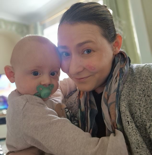 The family have now created a GoFundMe page to raise money for a much-needed course of private treatment. If it does not work, they plan to donate any remaining funds to others undergoing the same treatment. Pictured: Ms Small with Samuel