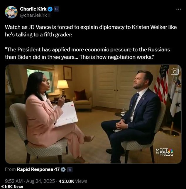 Turning Point USA founder Charlie Kirk on X