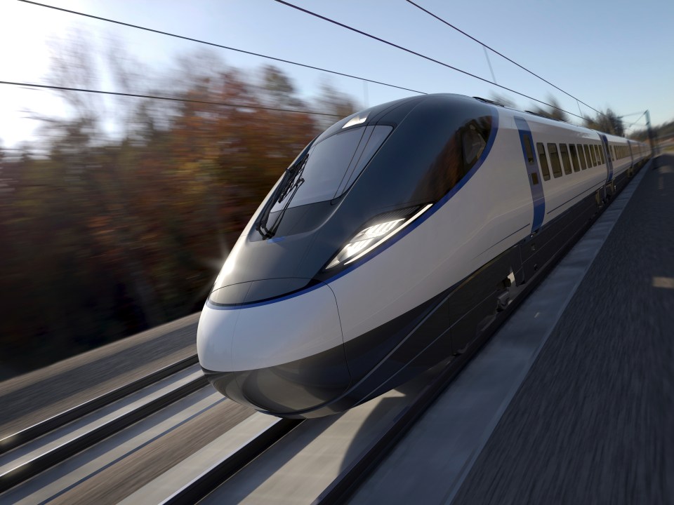 Artist's impression of an HS2 train.
