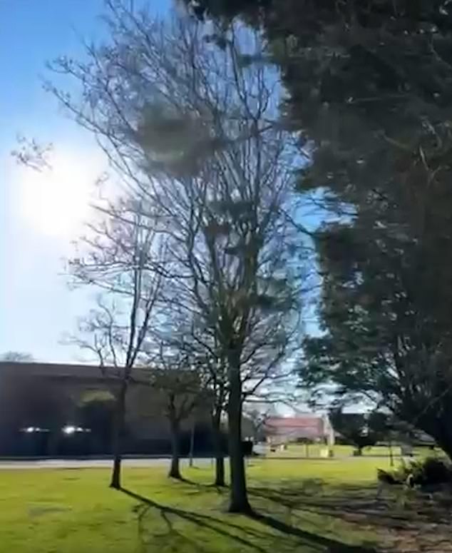 More recent images show the man inside the grounds of the Wethersfield site, which has previously been the target of anti-immigration protests