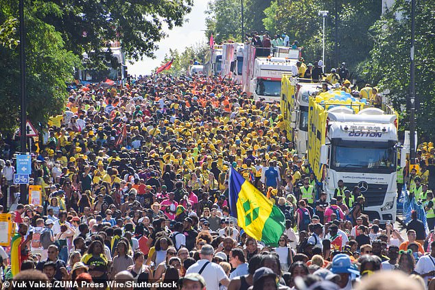 Huge crowds attend the opening day of Notting Hill Carnival