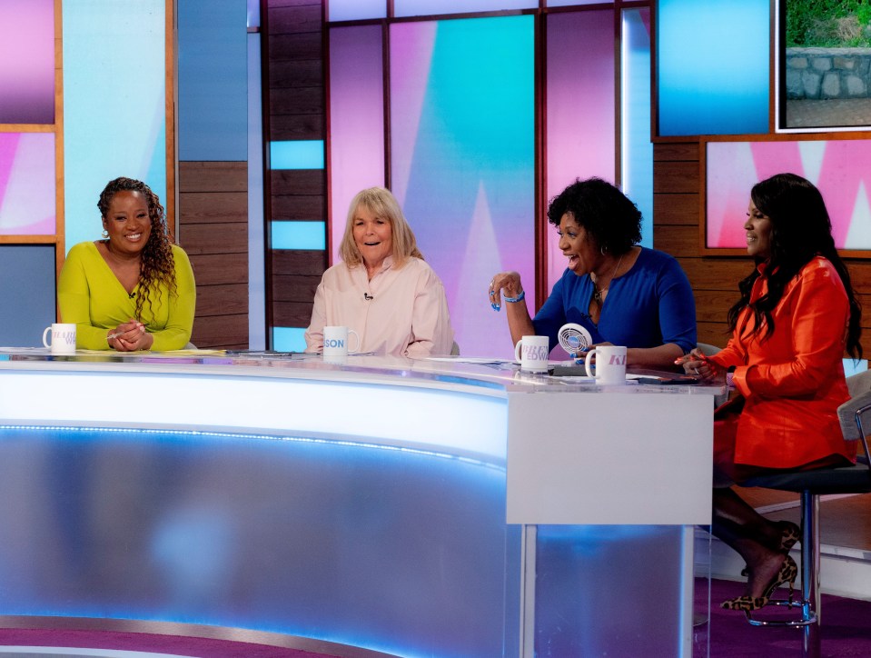 Charlene White, Linda Robson, Brenda Edwards, and Kelle Bryan on the set of Loose Women.