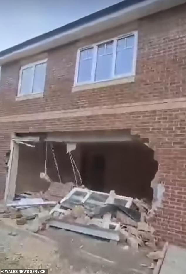 After a teenager hijacked a JCB and rammed into seven homes, construction was severely delayed