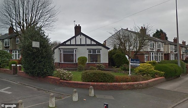 Old photos of the bungalow home, which allegedly went up for sale six years ago, show how it used to feature a grassy green space outfitted with trees, shrubs and other plants. The home is pictured in 2017