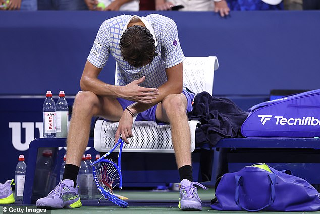 Medvedev was knocked out of the US Open by the unseeded Frenchman in the five-set thriller