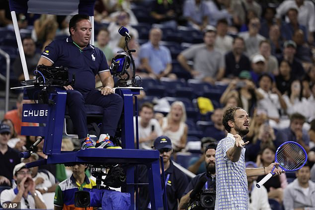 Medvedev saw red at the chair umpire's decision, launching into a heated tirade