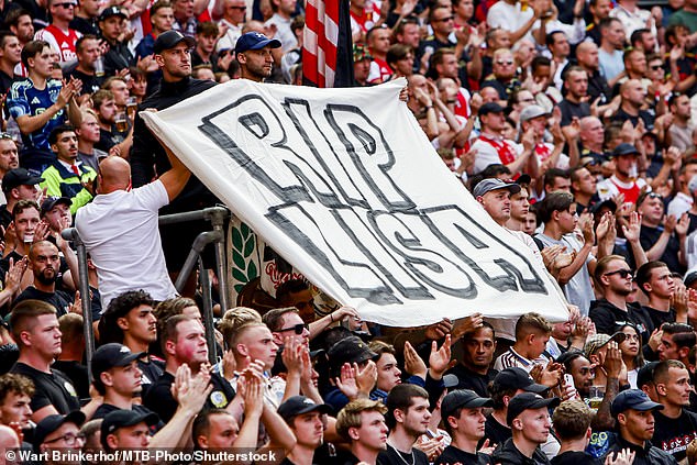 Crowds at an Ajax football match at the Johan Cruijff Arena stood in silence in memory of the teenager and held banners with her name