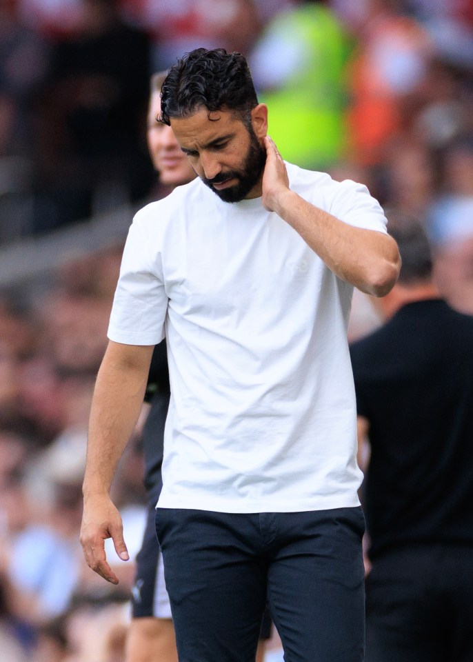 Manchester United manager Ruben Amorim at a Premier League match.
